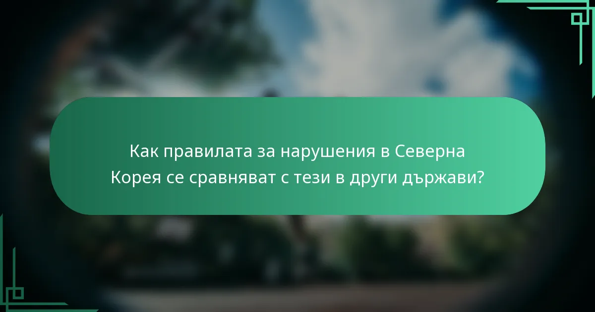 Как правилата за нарушения в Северна Корея се сравняват с тези в други държави?