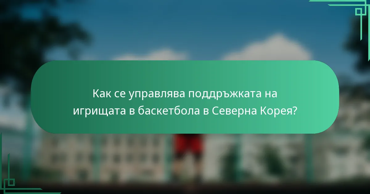 Как се управлява поддръжката на игрищата в баскетбола в Северна Корея?