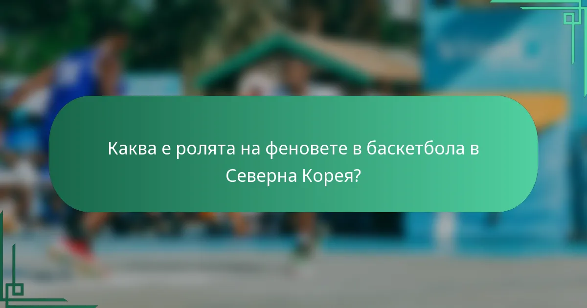 Каква е ролята на феновете в баскетбола в Северна Корея?