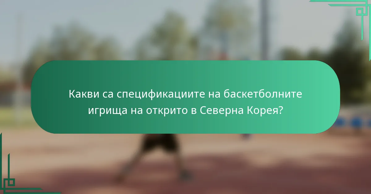 Какви са спецификациите на баскетболните игрища на открито в Северна Корея?