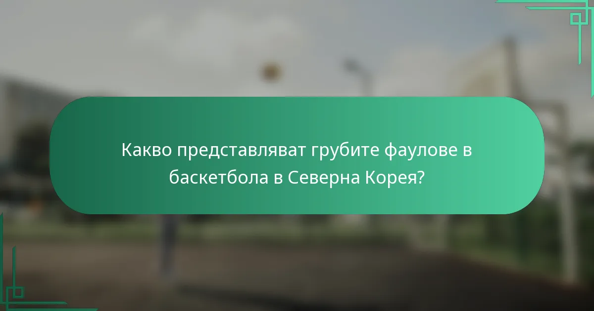 Какво представляват грубите фаулове в баскетбола в Северна Корея?