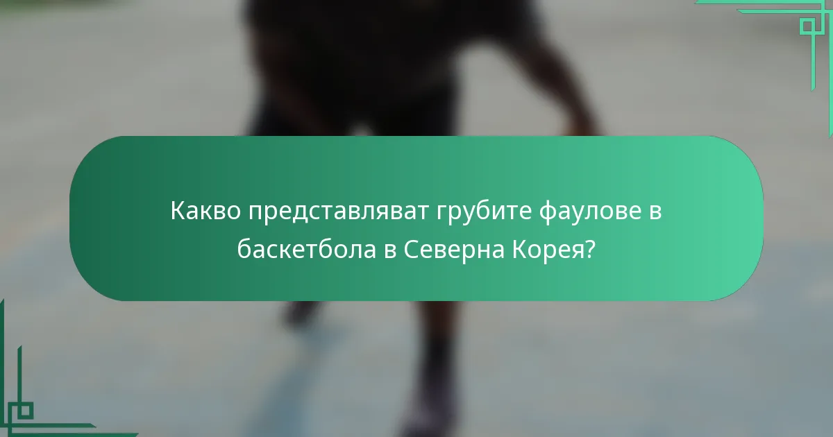 Какво представляват грубите фаулове в баскетбола в Северна Корея?