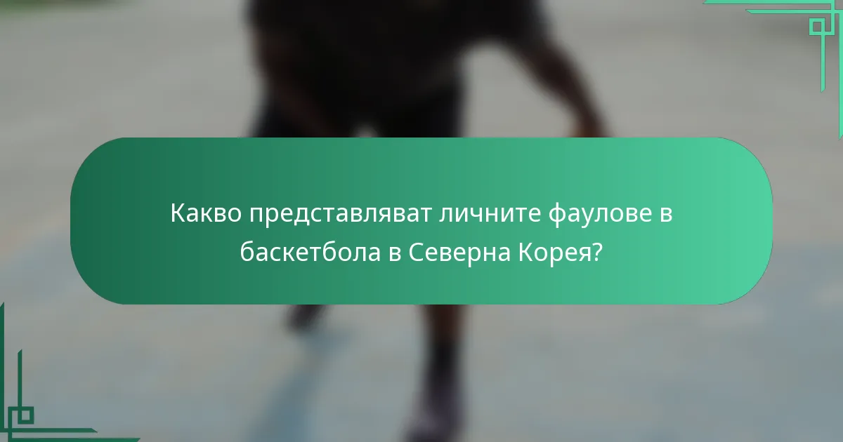 Какво представляват личните фаулове в баскетбола в Северна Корея?